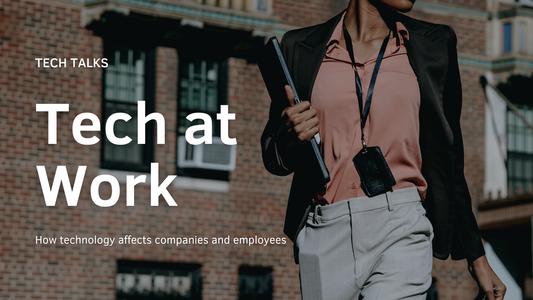 White Photo-centric  Technology in Business and at Work Technology Presentation