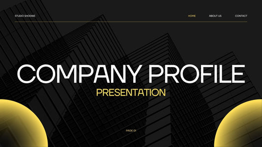 Yellow and Black Modern Minimalist Company Profile Presentation