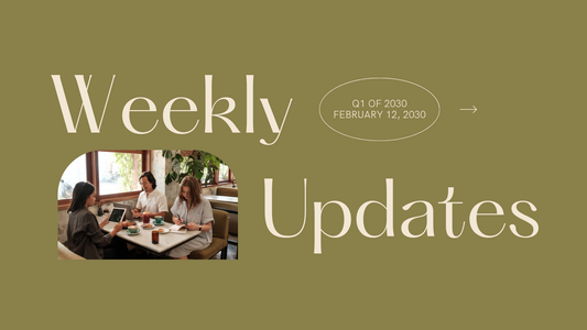 Weekly Team Updates Presentation in Green Yellow Cream Modern Elegance Style