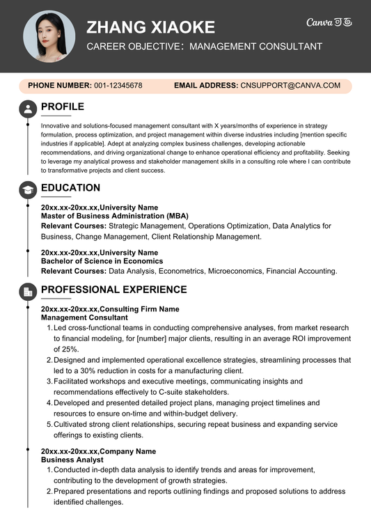 Modern Minimalist Business Resume