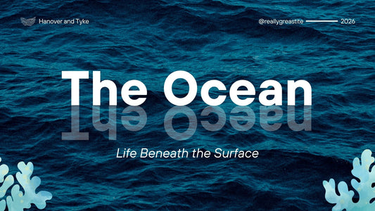 Blue and White Modern Bold Nature Watercolor Illustrative The Ocean Life Beneath the Surface Presentation