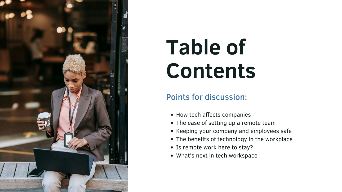 White Photo-centric  Technology in Business and at Work Technology Presentation