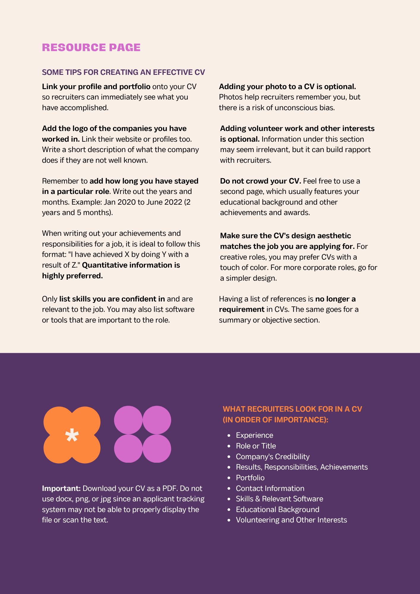 Brand Designer Resume in Cream Orange Magenta Bold Modern Style