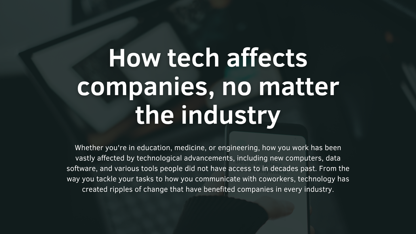 White Photo-centric  Technology in Business and at Work Technology Presentation