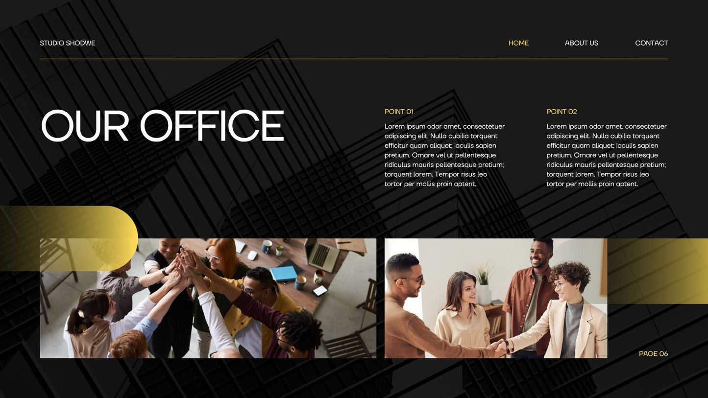 Yellow and Black Modern Minimalist Company Profile Presentation