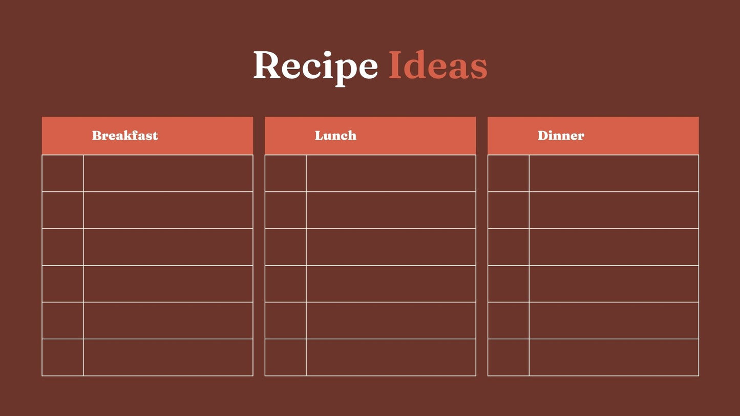 range and Peach Simple Minimalist Food Daily Weekly Monthly Planner Planner Presentation