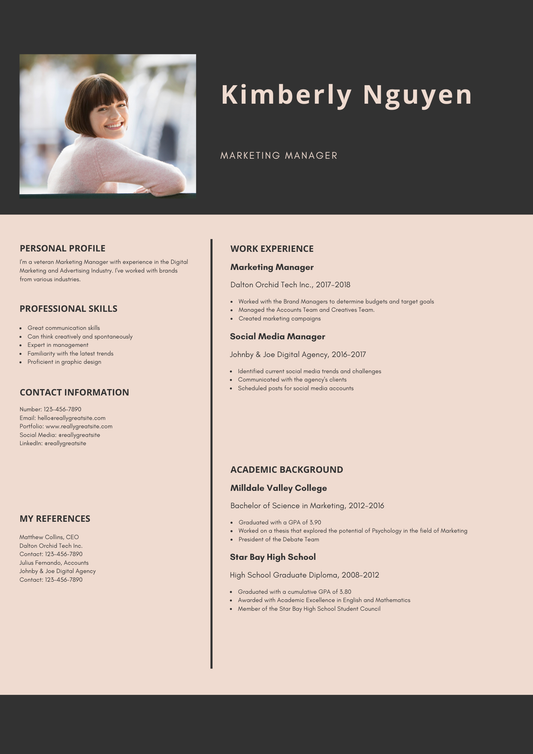 Black and Cream Modern Infographic Resume
