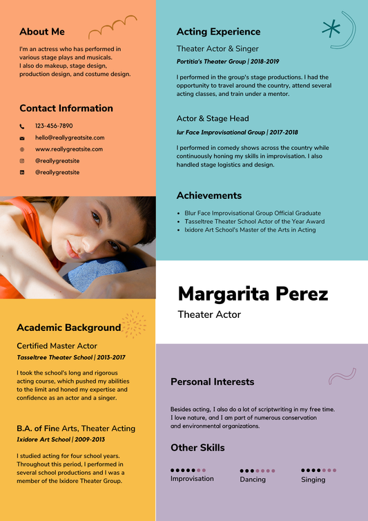 Colorful Photo Resume