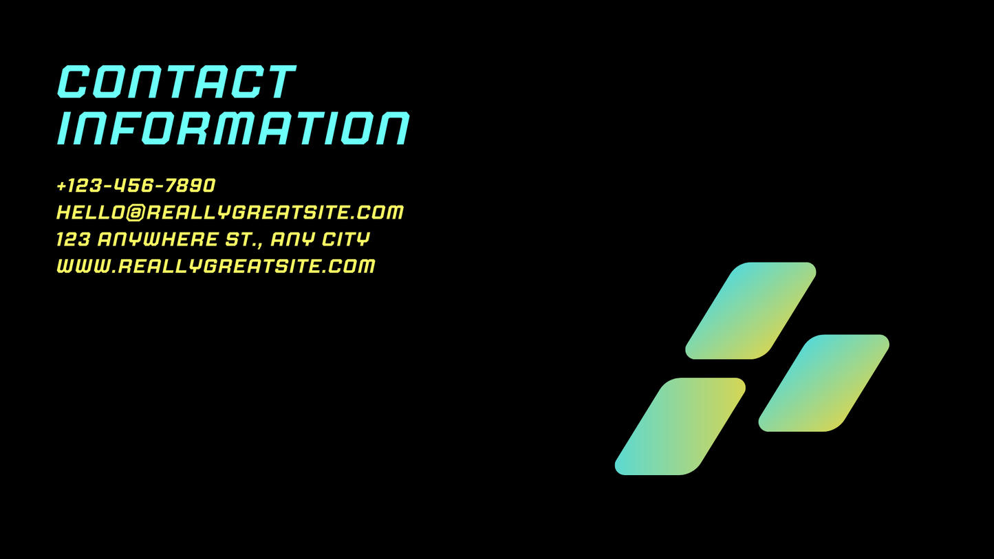 Annual Report Business Website in Black Neon Yellow Bright Green Gradient Tech Style