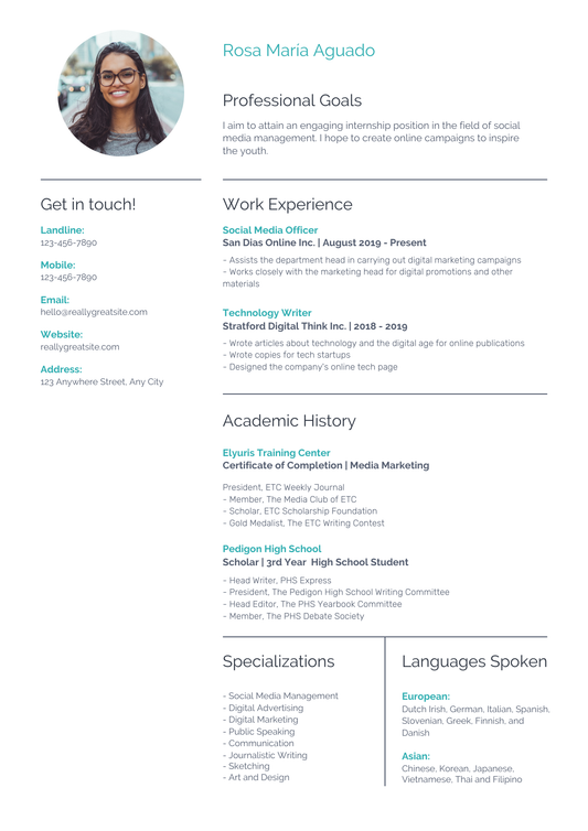 Green and Black Minimalist Resume