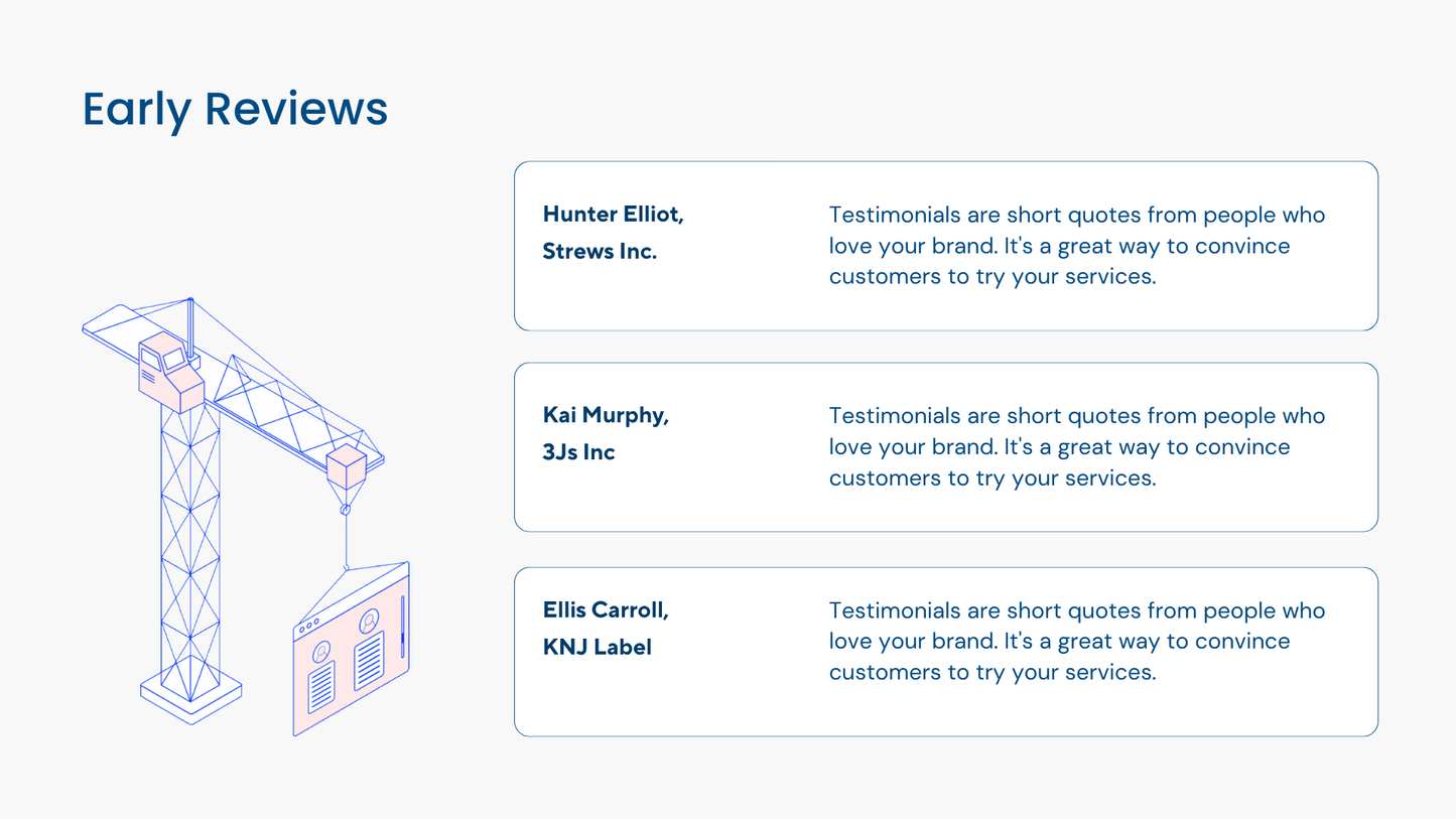 New Products and Services Business Website in Pink White Dark Blue 2D Illustration Style