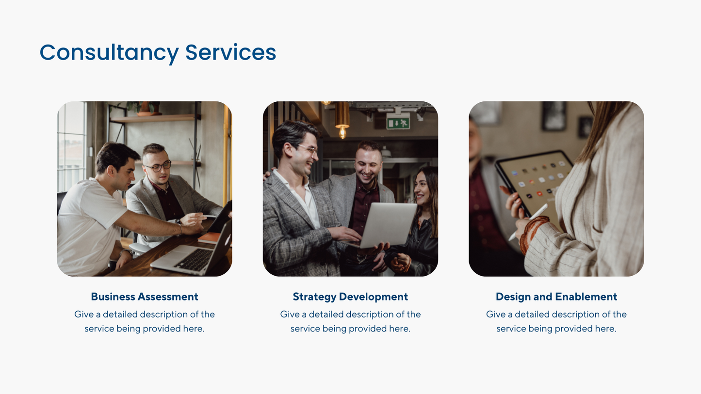 New Products and Services Business Website in Pink White Dark Blue 2D Illustration Style