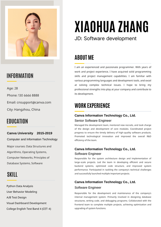 Minimalist Engineer Resume